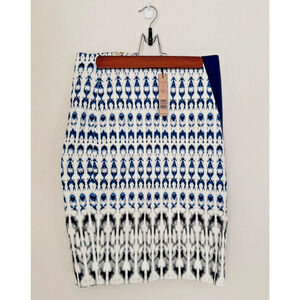 RACHEL ROY NWT Women's Blue White Abstract Pencil Skirt Size 2 Msrp $268